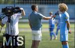 21.07.2024, Fussball 3. Liga 2024/2025, TSV 1860 Mnchen, Portrttermin 2024/2025, Mannschaftsfoto an der Grnwalderstrasse, Mnchen.  Jesper Verlaat (TSV 1860 Mnchen) wird vom TV interviewt.


