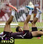 22.07.2024, Fussball 1. Bundesliga 2024/2025, Trainingslager FC Bayern Mnchen in Rottach-Egern am Tegernsee am Sportplatz Birkenmoos, Hiroki Ito (FC Bayern Mnchen) bei der Gymnastik 