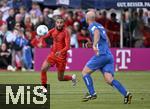 24.07.2024, Fussball 1. Bundesliga 2024/2025, Testspiel im Trainingslager des FC Bayern Mnchen in Rottach-Egern am Tegernsee am Sportplatz Birkenmoos, FC Rottach Egern - FC Bayern Mnchen, Noussair Mazraoui (FC Bayern Mnchen) setzt sich durch