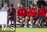 24.07.2024, Fussball 1. Bundesliga 2024/2025, Testspiel im Trainingslager des FC Bayern Mnchen in Rottach-Egern am Tegernsee am Sportplatz Birkenmoos, FC Rottach Egern - FC Bayern Mnchen, v.li: Trainer Vincent Kompany (FC Bayern Mnchen), Co-Trainer Rene Maric (FC Bayern Mnchen), Co-Trainer Aaron Danks (Bayern Mnchen), Co-Trainer Floribert Ngalula (FC Bayern Mnchen, NGalula),