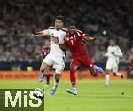 07.09.2024, Fussball UEFA Nations League 2024/25, Gruppe 3, 1. Spieltag, Deutschland - Ungarn, in der Merkur Spiel-Arena Dsseldorf.  v.li: Kai Havertz (Deutschland) gegen Loic Nego (Ungarn) 