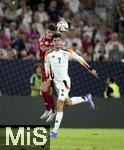 07.09.2024, Fussball UEFA Nations League 2024/25, Gruppe 3, 1. Spieltag, Deutschland - Ungarn, in der Merkur Spiel-Arena Dsseldorf.  v.li: Milos Kerkez (Ungarn) gegen Kai Havertz (Deutschland) 