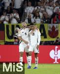 07.09.2024, Fussball UEFA Nations League 2024/25, Gruppe 3, 1. Spieltag, Deutschland - Ungarn, in der Merkur Spiel-Arena Dsseldorf.  Jamal Musiala (re, Deutschland) Torjubel zum 2:0 mit Niclas Fllkrug (Deutschland) 