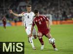 07.09.2024, Fussball UEFA Nations League 2024/25, Gruppe 3, 1. Spieltag, Deutschland - Ungarn, in der Merkur Spiel-Arena Dsseldorf. v.re: Milos Kerkez (Ungarn) gegen Josua Kimmich (Deutschland) 