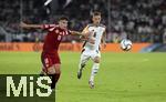 07.09.2024, Fussball UEFA Nations League 2024/25, Gruppe 3, 1. Spieltag, Deutschland - Ungarn, in der Merkur Spiel-Arena Dsseldorf. v.li: Milos Kerkez (Ungarn) gegen Josua Kimmich (Deutschland) 