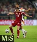 07.09.2024, Fussball UEFA Nations League 2024/25, Gruppe 3, 1. Spieltag, Deutschland - Ungarn, in der Merkur Spiel-Arena Dsseldorf. (L-R) Roland Sallai (Ungarn) gegen Nico Schlotterbeck (Deutschland)