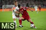 07.09.2024, Fussball UEFA Nations League 2024/25, Gruppe 3, 1. Spieltag, Deutschland - Ungarn, in der Merkur Spiel-Arena Dsseldorf. (L-R) Joshua Kimmich (Deutschland) gegen Milos Kerkez (Ungarn)