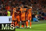 10.09.2024, Fussball UEFA Nations League 2024/25, Gruppe 3, 2. Spieltag, Niederlande - Deutschland, in der Johan Cruyff Arena Amsterdam. Jubel Niederlande zum Tor zum 1:0