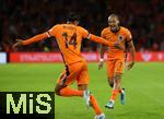 10.09.2024, Fussball UEFA Nations League 2024/25, Gruppe 3, 2. Spieltag, Niederlande - Deutschland, in der Johan Cruyff Arena Amsterdam. Jubel (L-R) Torschtze Tijjani Reijnders (Niederlande) und Xavi Simons (Niederlande) zum Tor zum 1:0