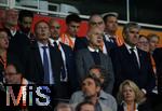 10.09.2024, Fussball UEFA Nations League 2024/25, Gruppe 3, 2. Spieltag, Niederlande - Deutschland, in der Johan Cruyff Arena Amsterdam. (L-R) Sportdirektor Rudi Vller (Deutschland), DFL-Vizeprsident Hans-Joachim Watzke, DFB-Prsident Bernd Neuendorf