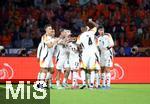 10.09.2024, Fussball UEFA Nations League 2024/25, Gruppe 3, 2. Spieltag, Niederlande - Deutschland, in der Johan Cruyff Arena Amsterdam. Jubel Deutschland zum Tor zum 1:1, Torschtze Deniz Undav (mi., Deutschland)