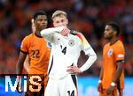 10.09.2024, Fussball UEFA Nations League 2024/25, Gruppe 3, 2. Spieltag, Niederlande - Deutschland, in der Johan Cruyff Arena Amsterdam. (L-R) Denzel Dumfries (Niederlande), Maximilian Beier (Deutschland)