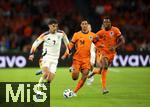 10.09.2024, Fussball UEFA Nations League 2024/25, Gruppe 3, 2. Spieltag, Niederlande - Deutschland, in der Johan Cruyff Arena Amsterdam. (L-R) Kai Havertz (Deutschland) gegen Tijjani Reijnders (Niederlande) und Denzel Dumfries (Niederlande)