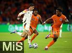 10.09.2024, Fussball UEFA Nations League 2024/25, Gruppe 3, 2. Spieltag, Niederlande - Deutschland, in der Johan Cruyff Arena Amsterdam. (L-R) Kai Havertz (Deutschland) gegen Denzel Dumfries (Niederlande) und Jurrien Timber (Niederlande)