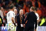 10.09.2024, Fussball UEFA Nations League 2024/25, Gruppe 3, 2. Spieltag, Niederlande - Deutschland, in der Johan Cruyff Arena Amsterdam. (L-R) Co-Trainer Sandro Wagner (Deutschland), Sportdirektor Rudi Vller (Deutschland), DFB-Geschftsfhrer Sport Andreas Rettig (Deutschland), Bundestrainer Julian Nagelsmann (Deutschland) und Co-Trainer Benjamin Glck (Deutschland)