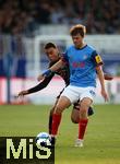 14.09.2024, Fussball 1. Bundesliga 2024/2025, 3. Spieltag, Holstein Kiel - FC Bayern Mnchen, im Holstein-Stadion Kiel. (L-R) Jamal Musiala (Bayern Mnchen) gegen Magnus Knudsen (Holstein Kiel)


