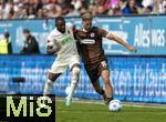 15.09.2024, Fussball 1. Bundesliga 2024/2025, 3. Spieltag, FC Augsburg - 1.FC St. Pauli, in der WWK-Arena Augsburg, v.li: Frank Ogochukwu Onyeka (Augsburg) gegen Carlo Boukhalfa (FC St. Pauli) 
 

