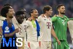 17.09.2024,  Fussball UEFA Championsleague 2024/2025: 1.Spieltag,  FC Bayern Mnchen - Dinamo Zagreb, in der Allianz-Arena Mnchen. Schlussjubel mit Leroy Sane (Bayern Mnchen), Leon Goretzka (FC Bayern Mnchen), Torwart Sven Ulreich (FC Bayern Mnchen) 
 

