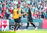 21.09.2024, Fussball 1. Bundesliga 2024/2025, 4. Spieltag, SV Werder Bremen - FC Bayern Mnchen, im Wohninvest Weserstadion Bremen. Jubel (L-R) Thomas Mller (Bayern Mnchen), Mathys Tel (Bayern Mnchen) und Torschtze Harry Kane (Bayern Mnchen) zum Tor zum 0:3


