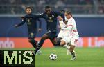 02.10.2024, Fussball UEFA Champions League 2024/2025, 2.Spieltag, RB Leipzig - Juventus Turin, in der Red Bull Arena Leipzig. (L-R) Pierre Kalulu (Juventus Turin) gegen Xavi Simons (RB Leipzig)


