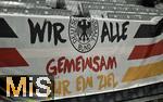 14.10.2024, Fussball UEFA Nations League 2024/25, Gruppe 3, 4.Spieltag, Deutschland - Niederlande, in der Allianz-Arena in Mnchen. Plakat mit der Aufschrift: Wir alle gemeinsam fr ein Ziel.