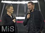 14.10.2024, Fussball UEFA Nations League 2024/25, Gruppe 3, 4.Spieltag, Deutschland - Niederlande, in der Allianz-Arena in Mnchen. Moderator Jochen Breyer und Trainer Julian Nagelsmann (alle, Deutschland) 