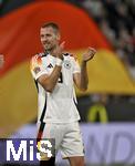 14.10.2024, Fussball UEFA Nations League 2024/25, Gruppe 3, 4.Spieltag, Deutschland - Niederlande, in der Allianz-Arena in Mnchen. Waldemar Anton (Deutschland) jubelt zum Schluss