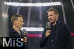 14.10.2024, Fussball UEFA Nations League 2024/25, Gruppe 3, 4.Spieltag, Deutschland - Niederlande, in der Allianz-Arena in Mnchen. v.li: ZDF-Moderator Jochen Breyer, Bundestrainer Julian Nagelsmann (Deutschland) beim Interview.