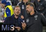 14.10.2024, Fussball UEFA Nations League 2024/25, Gruppe 3, 4.Spieltag, Deutschland - Niederlande, in der Allianz-Arena in Mnchen. v.li: Bundestrainer Julian Nagelsmann (Deutschland) mit Co-Trainer Sandro Wagner (Deutschland) 