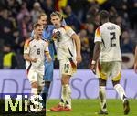 14.10.2024, Fussball UEFA Nations League 2024/25, Gruppe 3, 4.Spieltag, Deutschland - Niederlande, in der Allianz-Arena in Mnchen. Schlussjubel:  Antonio Rdiger (Deutschland), Nico Schlotterbeck (Deutschland), Torwart Oliver Baumann (Deutschland), Joshua Kimmich (Deutschland) 