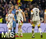 14.10.2024, Fussball UEFA Nations League 2024/25, Gruppe 3, 4.Spieltag, Deutschland - Niederlande, in der Allianz-Arena in Mnchen. Schlussjubel:  Antonio Rdiger (Deutschland), Nico Schlotterbeck (Deutschland), Torwart Oliver Baumann (Deutschland), Joshua Kimmich (Deutschland) 