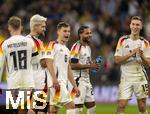 14.10.2024, Fussball UEFA Nations League 2024/25, Gruppe 3, 4.Spieltag, Deutschland - Niederlande, in der Allianz-Arena in Mnchen. Schlussjubel, v.li: Maximilian Mittelstdt (Deutschland), Robert Andrich (Deutschland), Joshua Kimmich (Deutschland), Serge Gnabry (Deutschland), Nico Schlotterbeck (Deutschland) 