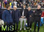 14.10.2024, Fussball UEFA Nations League 2024/25, Gruppe 3, 4.Spieltag, Deutschland - Niederlande, in der Allianz-Arena in Mnchen. v.l. Thomas Mller (FC Bayern Mnchen), Sportdirektor Rudi Vller (Deutschland), Torwart Manuel Neuer (FC Bayern Mnchen), Andreas Rettig und DFB Prsident Bernd Neuendorf (Deutschland) 