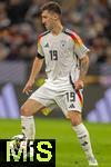 14.10.2024, Fussball UEFA Nations League 2024/25, Gruppe 3, 4.Spieltag, Deutschland - Niederlande, in der Allianz-Arena in Mnchen. Angelo Stiller (Deutschland) am Ball.