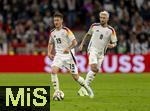 14.10.2024, Fussball UEFA Nations League 2024/25, Gruppe 3, 4.Spieltag, Deutschland - Niederlande, in der Allianz-Arena in Mnchen. v.l. Angelo Stiller (Deutschland) und Robert Andrich (Deutschland) am Ball.