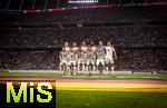 14.10.2024, Fussball UEFA Nations League 2024/25, Gruppe 3, 4.Spieltag, Deutschland - Niederlande, in der Allianz-Arena in Mnchen. Das Mannschaftsbild:
Vordere Reihe v.l. Maximilian Mittelstdt (Deutschland), Angelo Stiller (Deutschland), Serge Gnabry (Deutschland), Josua Kimmich (Deutschland), Florian Wirtz (Deutschland) und Aleksandar Pavlovic (Deutschland)

Hintere Reihe v.l. Nico Schlotterbeck (Deutschland), Jamie Leweling (Deutschland), Tim Kleindienst (Deutschland), Antonio Rdiger (Deutschland), Torwart Oliver Baumann (Deutschland) und Aleksandar Pavlovic (Deutschland) 