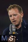 14.10.2024, Fussball UEFA Nations League 2024/25, Gruppe 3, 4.Spieltag, Deutschland - Niederlande, in der Allianz-Arena in Mnchen. Trainer Julian Nagelsmann (Deutschland) am Mikrofon.