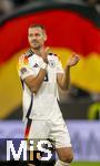 14.10.2024, Fussball UEFA Nations League 2024/25, Gruppe 3, 4.Spieltag, Deutschland - Niederlande, in der Allianz-Arena in Mnchen. Waldemar Anton (Deutschland) jubelt zum Schluss.