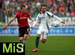 19.10.2024, Fussball 2. Bundesliga 2024/2025, 9. Spieltag, Hannover 96 - FC Schalke 04 , in der Heinz von Heiden Arena Hannover. (L-R) Fabian Kunze (Hannover) gegen Kenan Karaman (Schalke 04)


