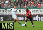 19.10.2024, Fussball 2. Bundesliga 2024/2025, 9. Spieltag, Hannover 96 - FC Schalke 04 , in der Heinz von Heiden Arena Hannover. (L-R) Paul Seguin (Schalke 04) gegen Jessic Ngankam (Hannover)


