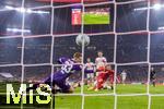 19.10.2024, Fussball 1. Bundesliga 2024/2025, 7. Spieltag,  FC Bayern Mnchen - VfB Stuttgart, in der Allianz-Arena Mnchen, Torschuss zum 2:0 von Harry Kane (FC Bayern Mnchen) gegen Torwart Alexander Nbel (Stuttgart) 


