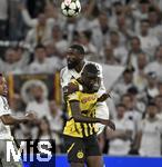 22.10.2024, Fussball UEFA Champions League 2024/2025, 3.Spieltag, Real Madrid - Borussia Dortmund, im Estadio Santiango Bernabeu in Madrid (Spanien), v.l. Antonio Rdiger (Real Madrid) gegen Serhou Guirassy (Borussia Dortmund) 


