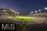 23.10.2024, Fussball UEFA Champions League 2024/2025, 3.Spieltag, FC Barcelona - FC Bayern Mnchen, im Estadi Olimpic Lluis Companys (Barcelona).
Stadionbersicht, Totale, bersicht, Vogelperspektive, Innenansicht, .

