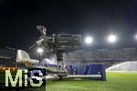 23.10.2024, Fussball UEFA Champions League 2024/2025, 3.Spieltag, FC Barcelona - FC Bayern Mnchen, im Estadi Olimpic Lluis Companys (Barcelona). Fernsekamera ohne Kameramann vor dem Spiel.

