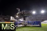 23.10.2024, Fussball UEFA Champions League 2024/2025, 3.Spieltag, FC Barcelona - FC Bayern Mnchen, im Estadi Olimpic Lluis Companys (Barcelona). Fernsekamera ohne Kameramann vor dem Spiel.

