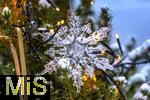 12.12.2024, Verschneiter Weihnachtsbaum auf dem Balkon.  