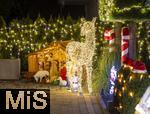 14.12.2024,  Winter in Bayern. Der Garten des Hauses von Daniel und Harry Lwenthal in Bad Wrishofen verwandelt sich tglich in einen Weihnachtstraum aus 150 000 Lichtern und Weihnachtsfiguren.  