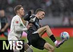 14.12.2024, Fussball 1. Bundesliga 2024/2025, 14. Spieltag, FC Augsburg - Bayer Leverkusen, in der WWK-Arena Augsburg, v.l. Kristjan Jakic (FC Augsburg) gegen Florian Wirtz (Leverkusen) 
 

