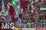 14.12.2024, Fussball 1. Bundesliga 2024/2025, 14. Spieltag, FC Augsburg - Bayer Leverkusen, in der WWK-Arena Augsburg, Fans FCA