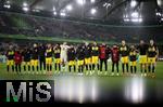 22.12.2024, Fussball 1. Bundesliga 2024/2025, 15. Spieltag, VfL Wolfsburg - Borussia Dortmund, in der Volkswagen Arena Wolfsburg. Schlussjubel Borussia Dortmund


